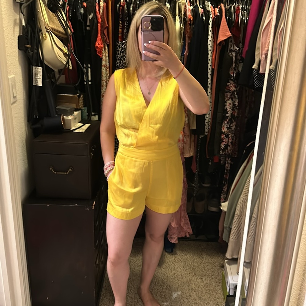 Nwt Yellow Silky BeBe Romper